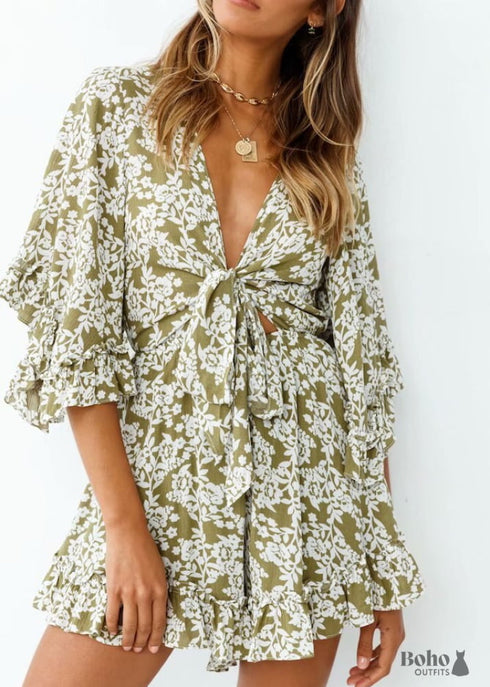 Boho Romper Mini Summer Dress Teagan